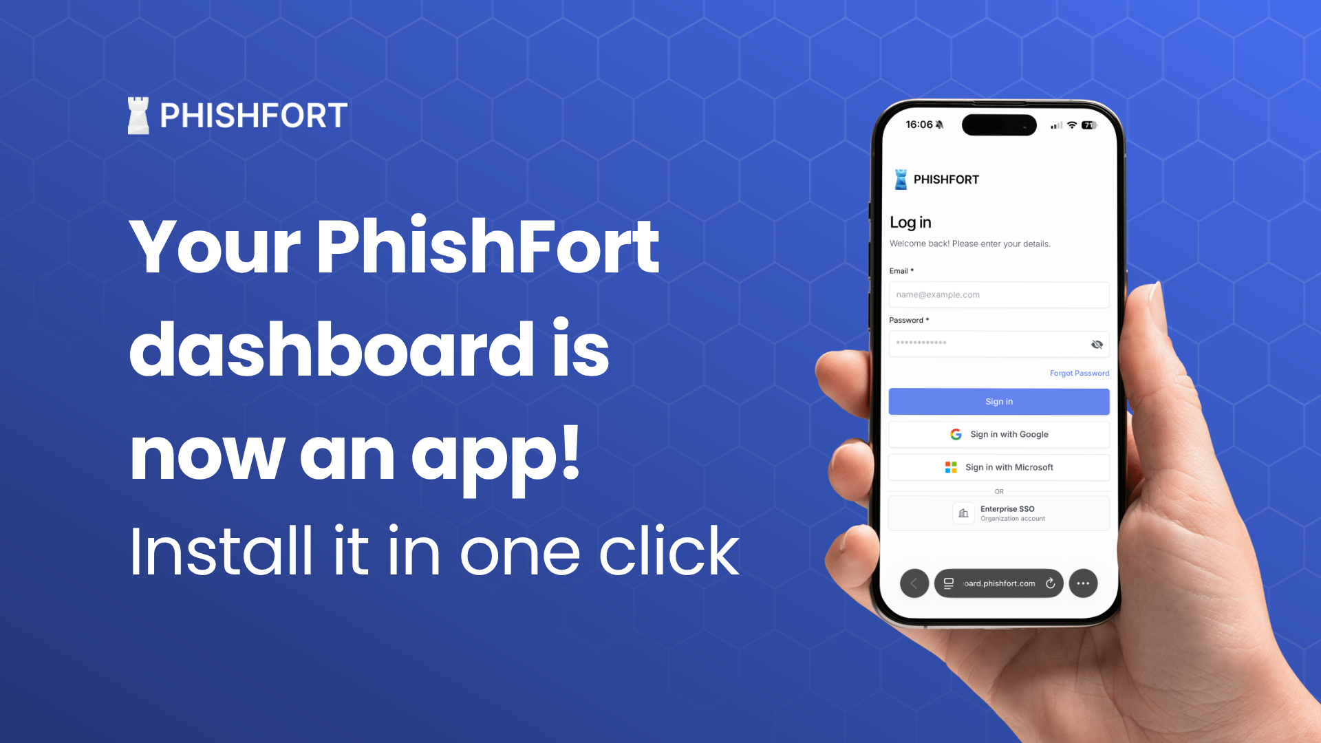 Your PhishFort dashboard is now an app: install it in one click