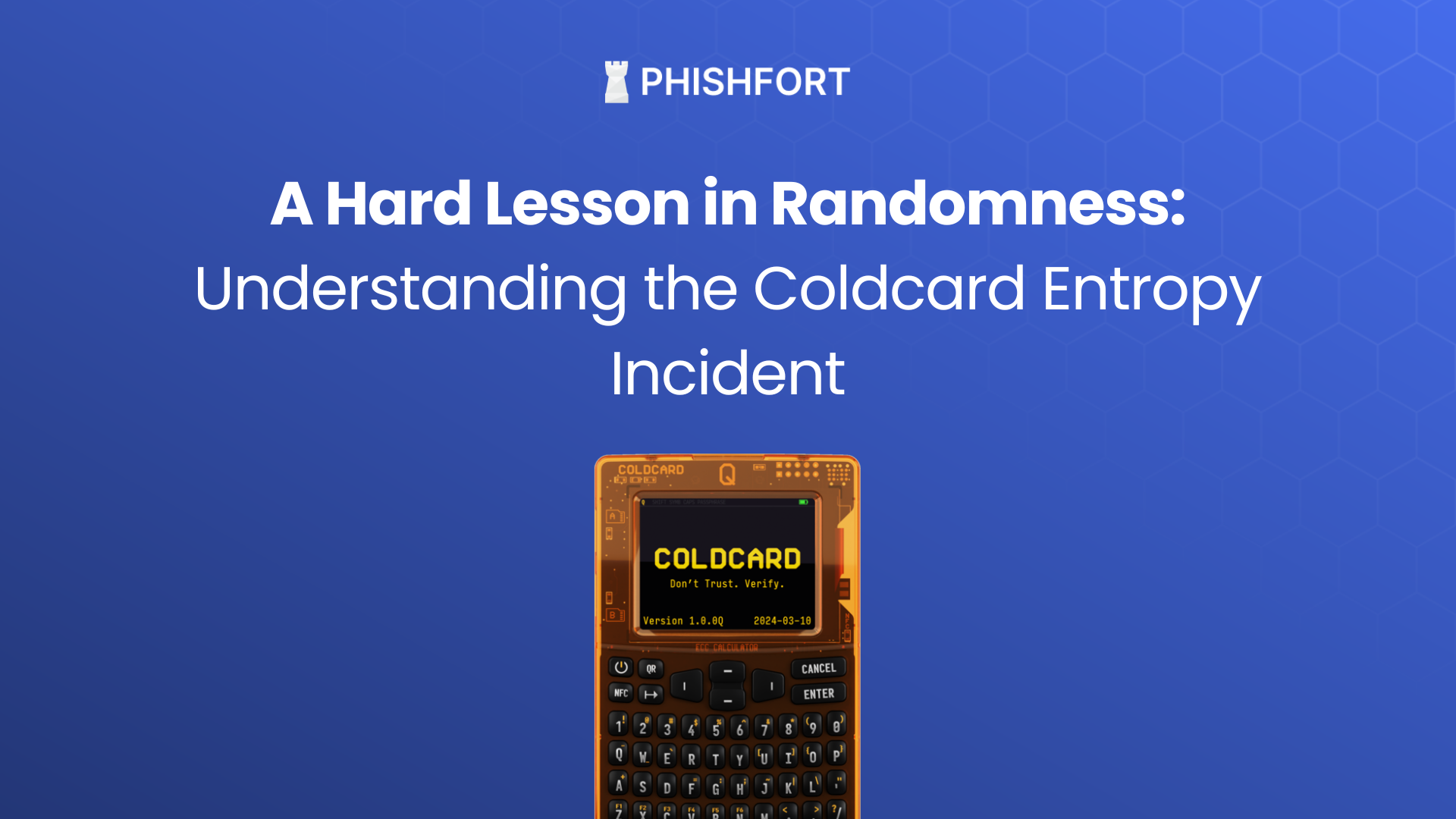 A Hard Lesson in Randomness: Understanding the Coldcard Entropy Incident